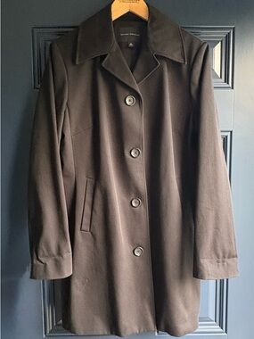 Banana Republic Womens Black Single-Breasted Water Resistant Coat